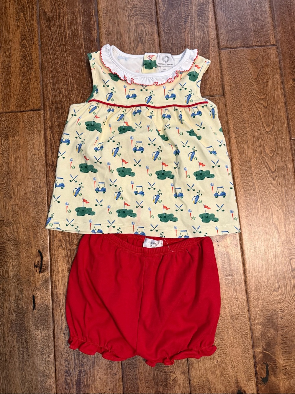 Proper Peony golf shirt top and shorts set 4t